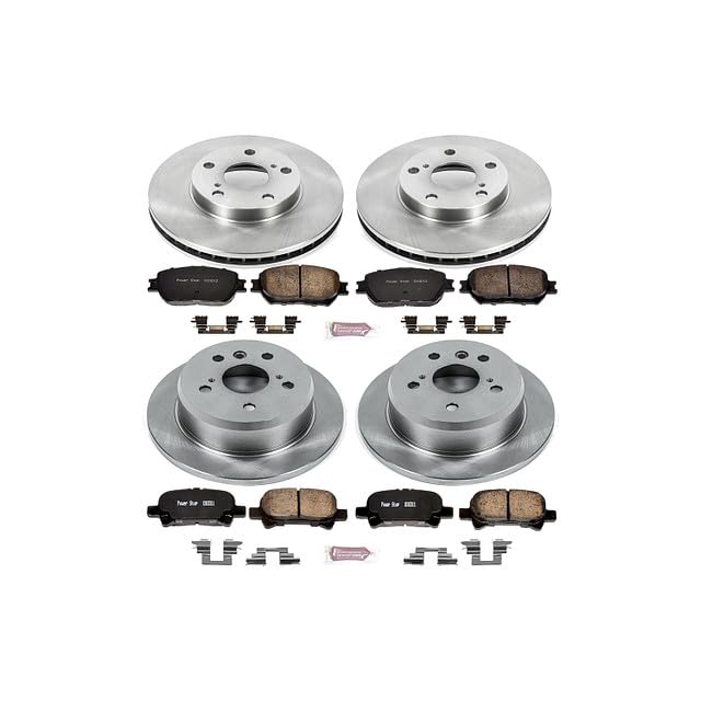 POWERSTOP Autospecialty KOE1065 Front and Rear Replacement Brake Kit-OE Brake Rotors & Ceramic Brake Pads For Toyota Camry 2002-2006 [Model Specific]