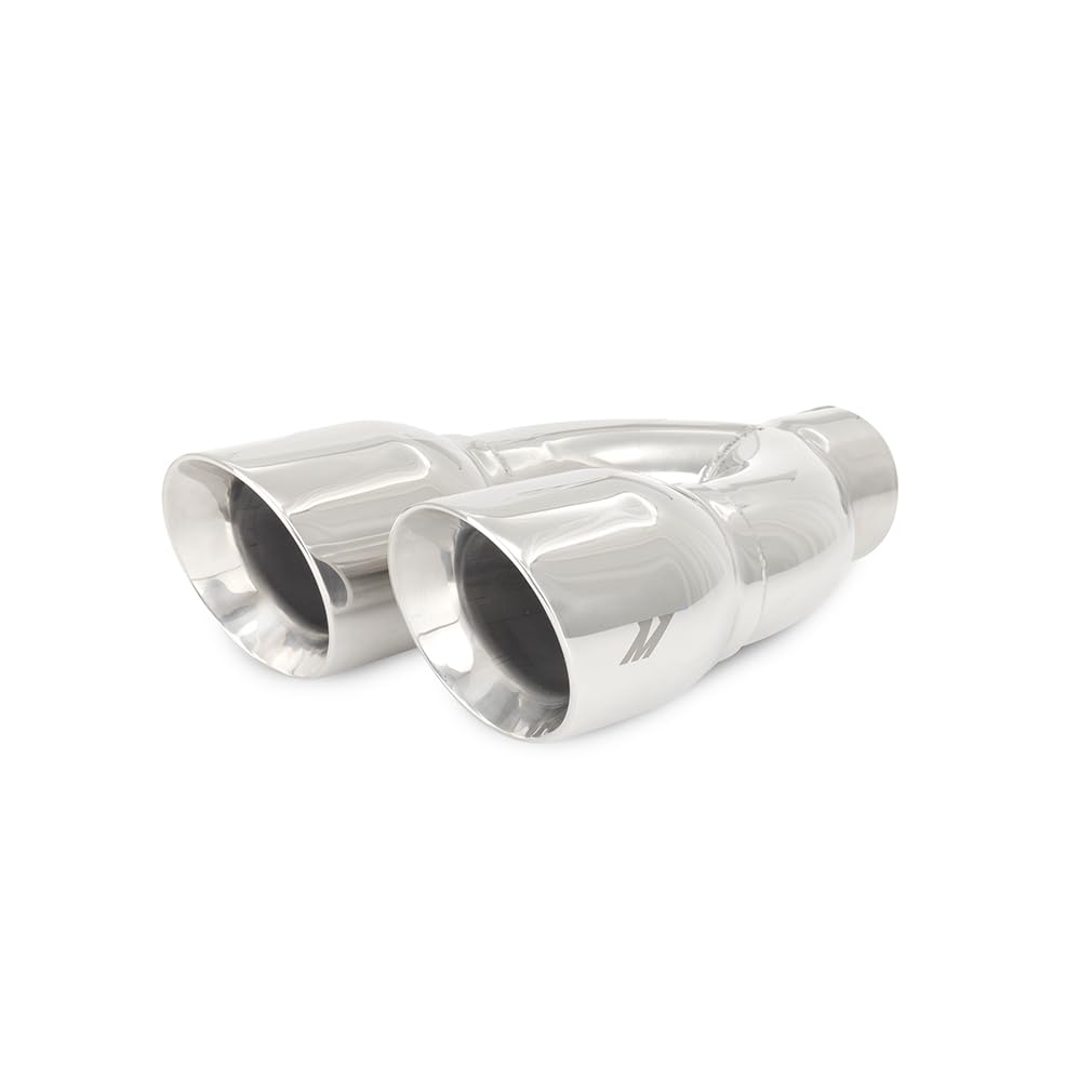 Dual-Y Mishimoto Exhaust Tips, 2.5" Inlet, 3.5" Outlet