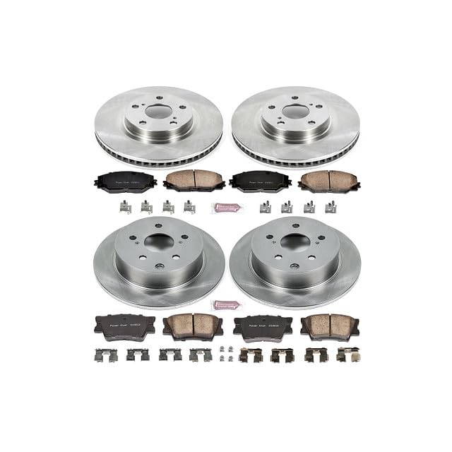 POWERSTOP Autospecialty KOE4099 Front and Rear Replacement Brake Kit-OE Brake Rotors & Ceramic Brake Pads For Pontiac Vibe 2009-2010, Toyota Matrix 2009-2013 [Model Specific]