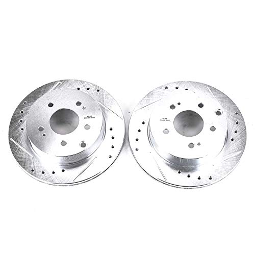 Power Stop JBR1172XPR Evolution Rear Drilled & Slotted Rotor Pair For Mitsubishi Eclipse 2006-2012, Mitsubishi Galant 2007-2009 [Model Specific]