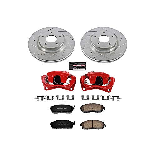 Power Stop Z23 KC241 Evolution Sport Front Caliper Brake Kit- Brake Rotor, Carbon-Fiber Ceramic Brake Pads and Brake Caliper For Nissan Altima 2007-2010 [Model Specific]