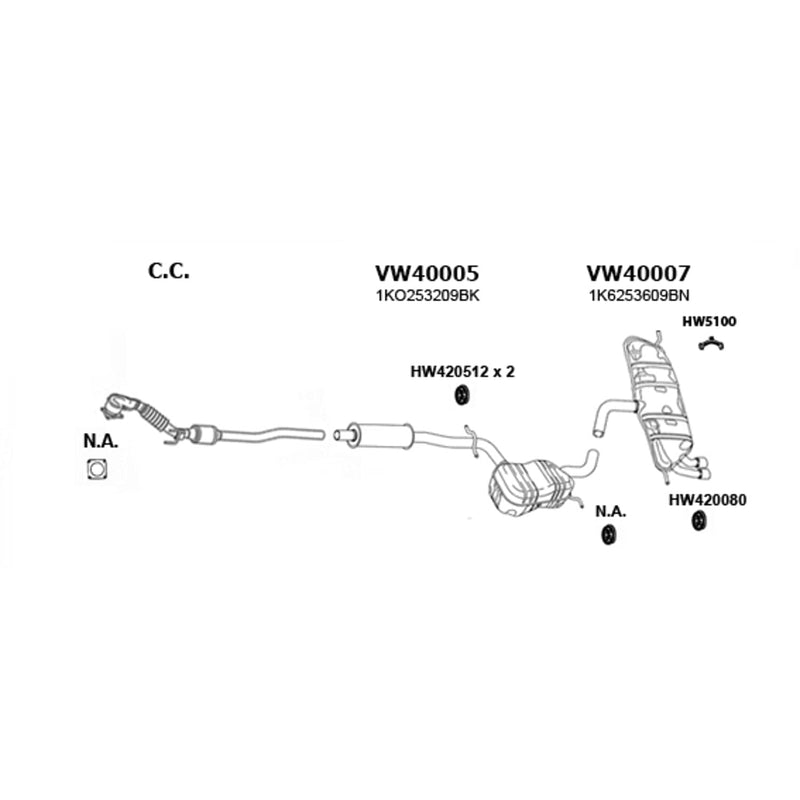 Exhaust System New Hanger for Jetta GTI Rabbit Eos A3