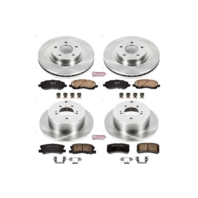 Power Stop Autospecialty KOE5477 Front and Rear Replacement Brake Kit-OE Brake Rotors & Ceramic Brake Pads For Mitsubishi Outlander 2007-2013 [Model Specific]