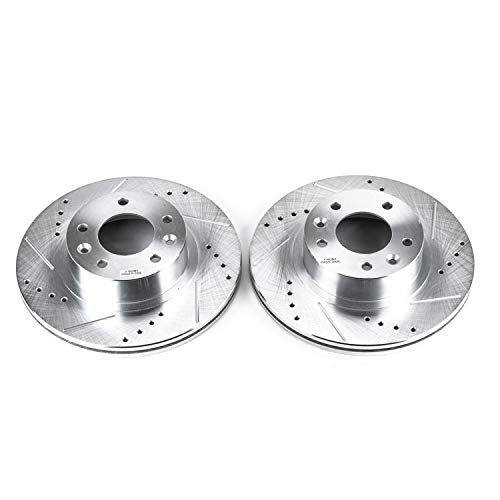 Power Stop Front JBR760XPR Drilled & Slotted Rotor Pair For Mazda RX-7 1993-1995 [Model Specific] Evolution
