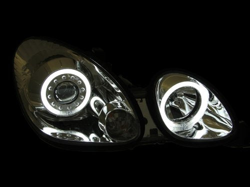 Lexus Anzo USA 121143 Projector with Halo/Chrome Clear with Amber Reflectors Headlight Assembly - (Sold in Pairs)