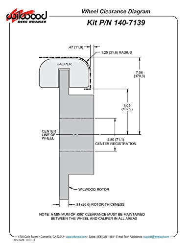 Rear Wilwood Parking Brake Kit 140-7139