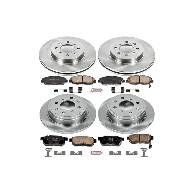 Power Stop Autospecialty KOE691 Front and Rear Replacement Brake Kit-OE Brake Rotors & Ceramic Brake Pads For Honda Civic 1999-2000 [Model Specific]