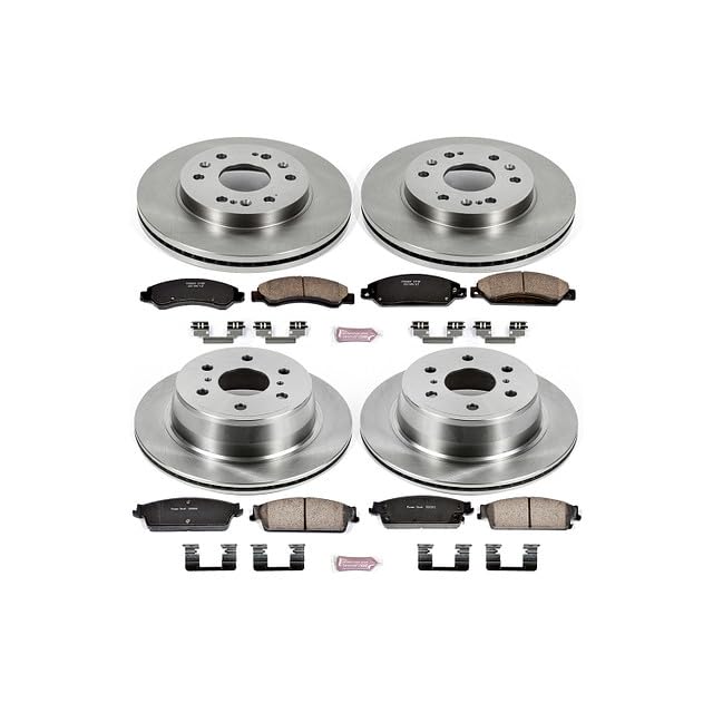 Power Stop KOE2068 Replacement Brake Kit Front and Rear Autospecialty Brake Rotors and Ceramic Pads For 2007 2008 Escalade Avalanche [Models with #285/286C Caliper Bracket | 2007 Suburban Yukon