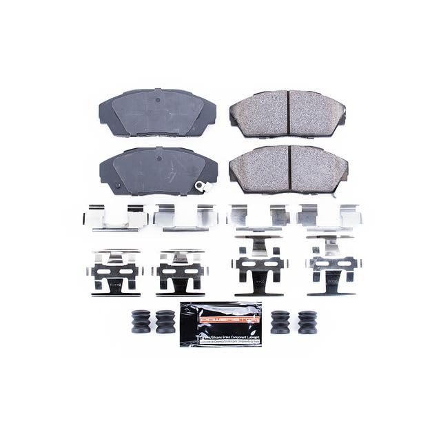 Power Stop Z23-341 Z23 Evolution Sport Carbon Fiber Infused Ceramic Brake Pads with Hardware For Acura Integra, Acura Legend, Honda Accord, Honda Civic, Honda Prelude [Model Specific]