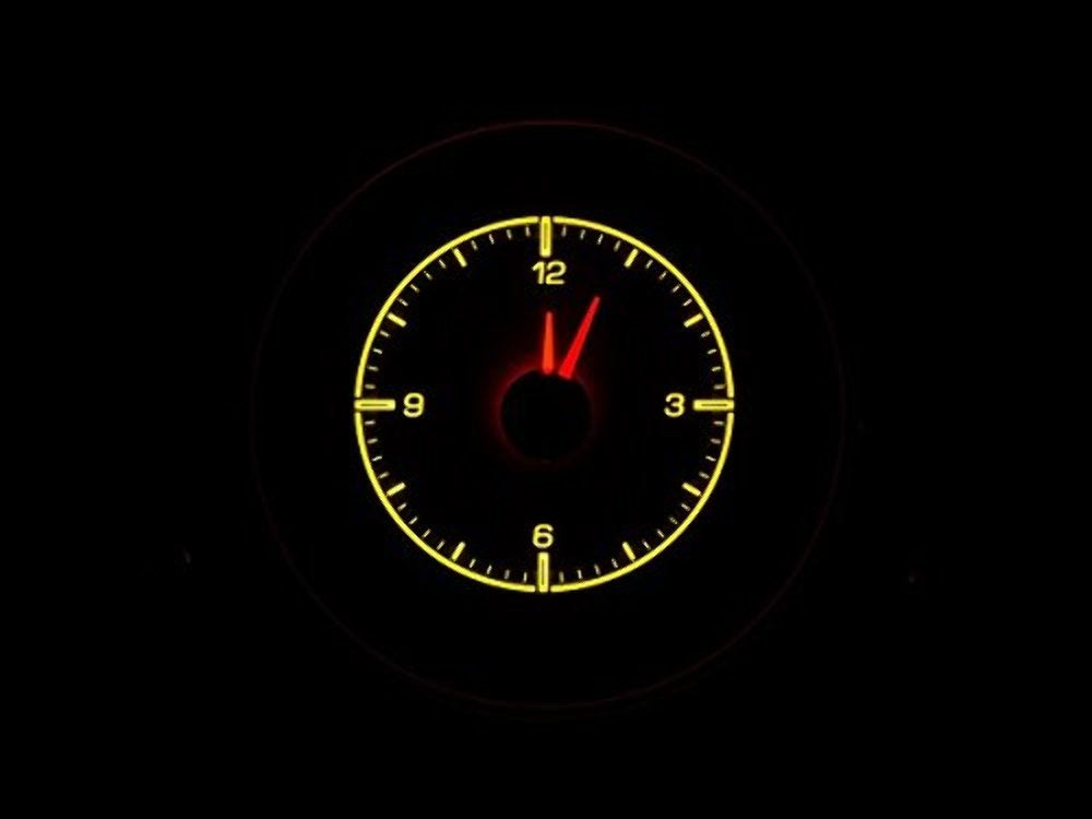 Analog Clock Gauge Dakota Digital 69 70 Ford Mustang for HDX System Silver Alloy HLC-69F-MUS-S