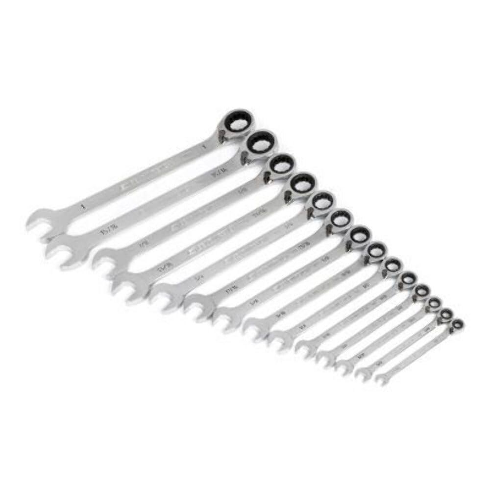14 Piece GEARWRENCH 90-Tooth 12 Point SAE Reversible Ratcheting Wrench Set | 86660