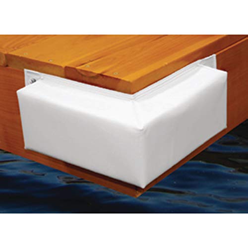Hull-Saver Taylor Made Vinyl Covered Dock Bumper (60" L x 8" T x 6" D), High Density Polyethylene Foam Construction, UV and Tear Proof Vinyl Covering, Corrosion Resistant Grommets, White - 348