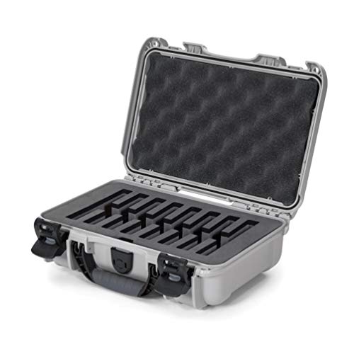 Waterproof Nanuk 909 Hard Case with Custom Foam Insert for 8 Pocket Knives - Silver