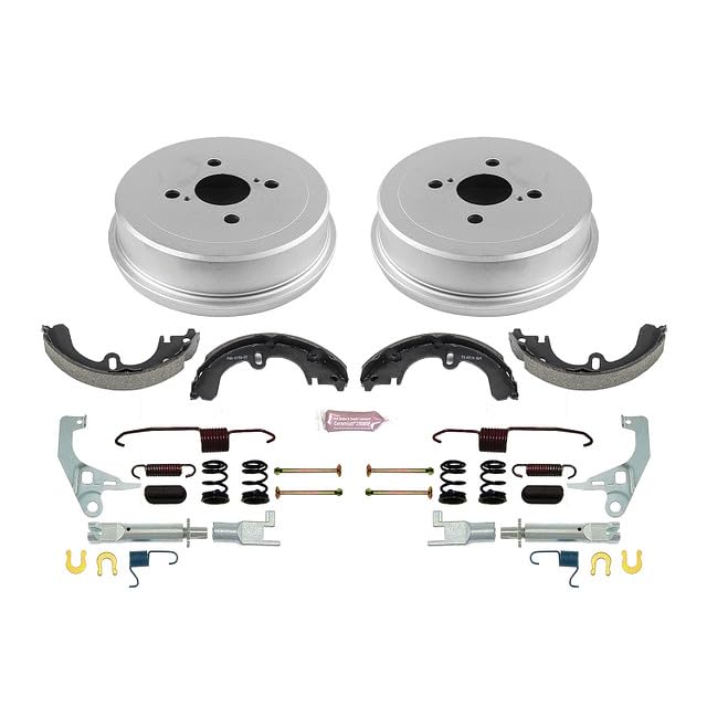 Power Stop KOE15303DK Rear Replacement Brake Kit-OE Brake Drums & Ceramic Brake Pads For Chevrolet Prizm 1998-2002, Toyota Corolla 1993-1999 [Model Specific]