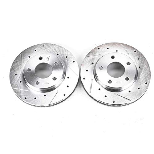 Power Stop AR83068XPR Evolution Front Drilled & Slotted Rotor Pair For Dodge Caliber 2007-2012, Mitsubishi Lancer 2008-2017 [Model Specific]