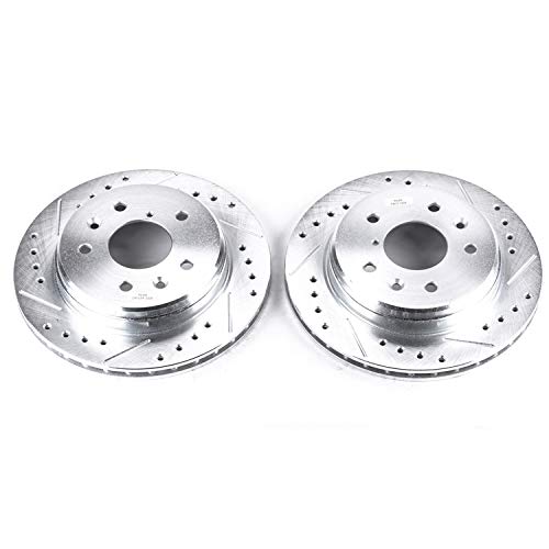 Power Stop Rear JBR383XPR Evolution Drilled & Slotted Rotor Pair For Mazda RX-7 1986-1991 [Model Specific]