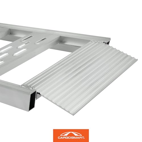 Aluminum Straight Fixed Ramp with Treads (2pk) CARGOSMART - Easily and Safely Load and Unload Light Equipment, Lawn Tractors, ATVs and More, 1,250 lb. Capacity, 12" W x 78" L