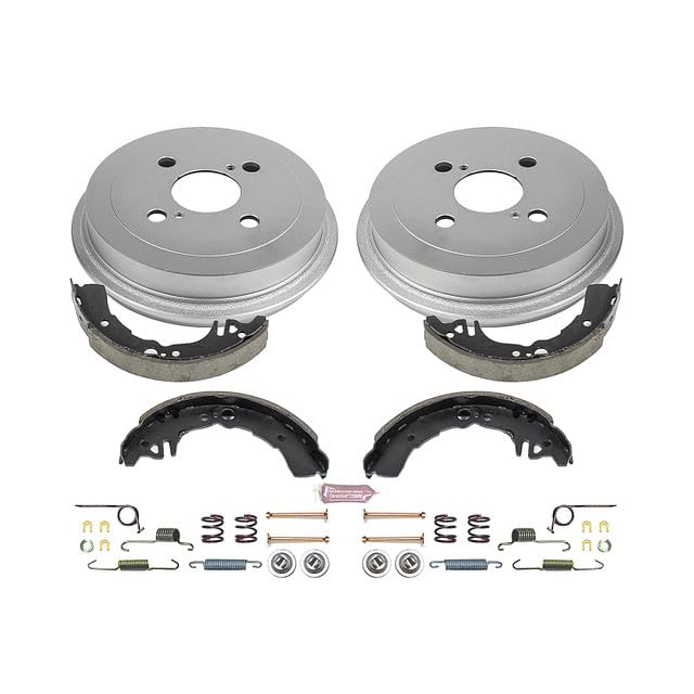 Power Stop KOE15367DK Rear Replacement Brake Kit-OE Brake Drums & Ceramic Brake Pads For Toyota Echo 2000-2005 [Vehicle Specific]