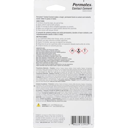 Contact Cement Permatex 25905, 1.5 oz., 1.5 Ounce
