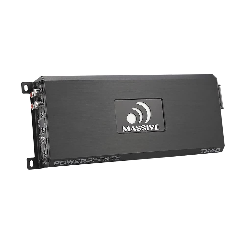Massive Audio 200W x4 TX48 Bluetooth Marine Amplifier | 4-Channel Waterproof Amp, Full-Range Class D Power for Boats, UTV, ATV & Outdoor Audio Systems
