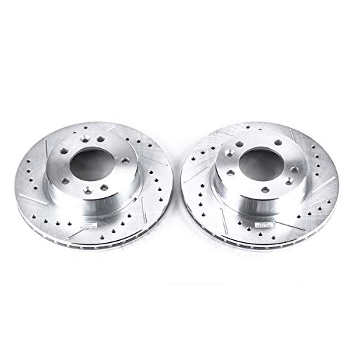 Power Stop Front JBR381XPR Drilled & Slotted Evolution Rotor Pair For Mazda RX-7 1986-1991 [Model Specific]