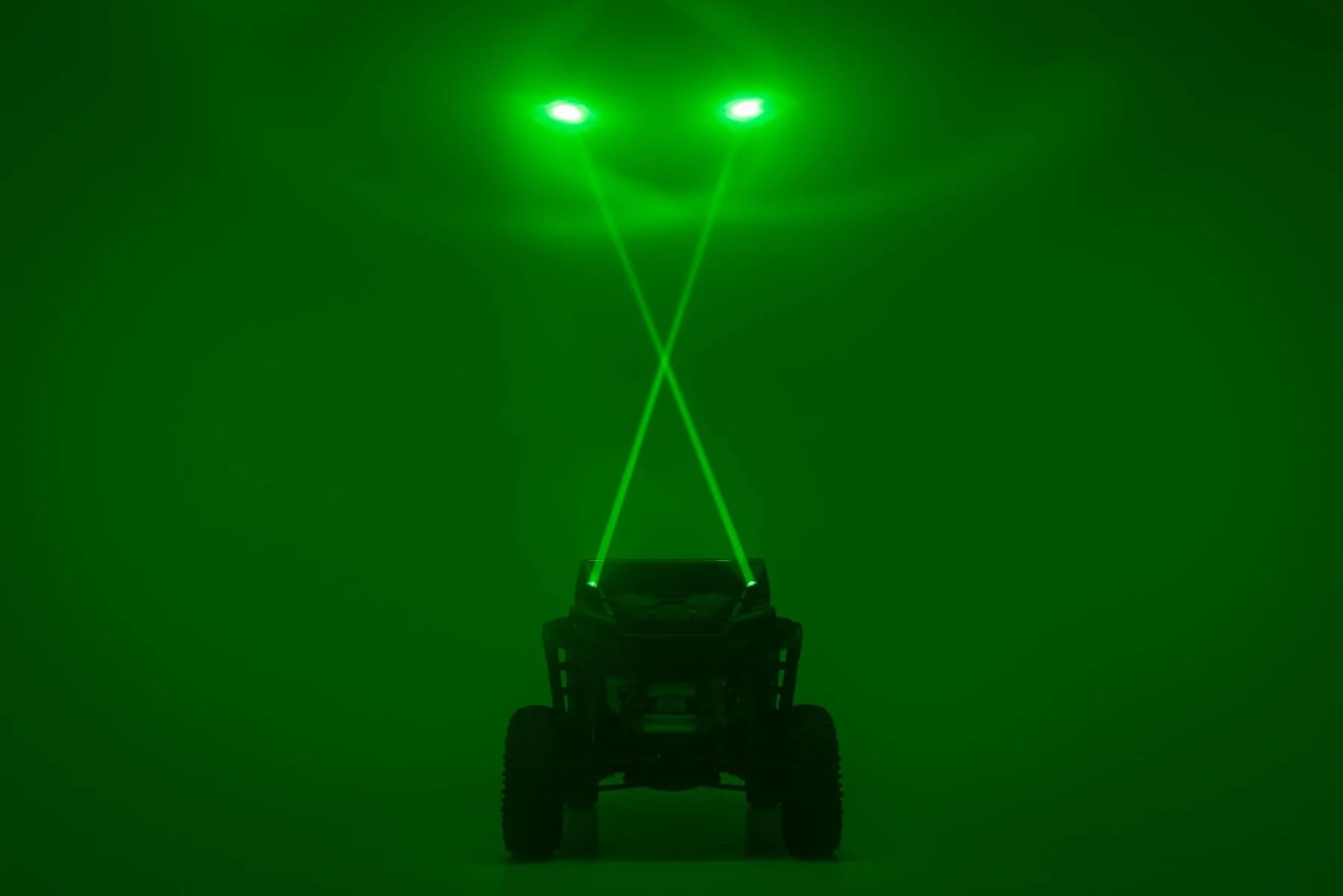 UTV Rough Country Laser Whip Light Kit (Pair) - 20W RGBW LED with Remote, 2400 Lumens, IP67 Waterproof, Stainless Mounts - Fits Polaris RZR, Can-Am, Honda Talon, Yamaha