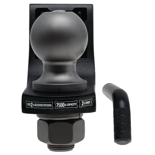 Reese Tactical Trailer Hitch Ball Mount Starter Kit 21620, Fits 2 Inch Square Receiver, 2 Inch Drop, 7,500 lbs. Capacity, Includes 2 Inch Trailer Ball and Pin & Clip