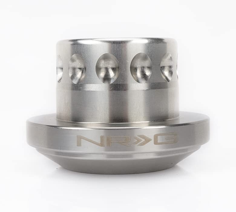 NRG Innovations Short Hub Spline Adapter Racing Style Steering Wheel, Stainless Steel 3/4" Keyway Tappered Shaft Fit Marine, Silver, NRG-SRK-RLMH