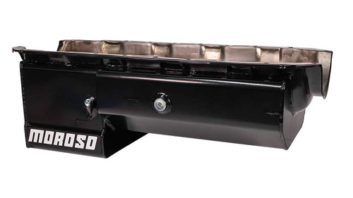 Moroso Deep Front Sump 21048 Eliminator Style Oil Pan for with Partitioned Tray for Chevy Big-Block Engines