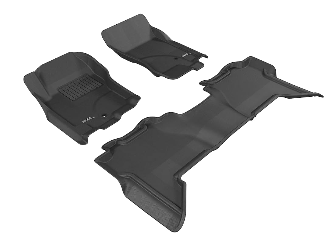 L1NS06501509 3D MAXpider All-Weather Floor Mats for Nissan Pathfinder 2005-2012 Custom Fit Car Floor Liners, Kagu Series (1st & 2nd Row, Black)