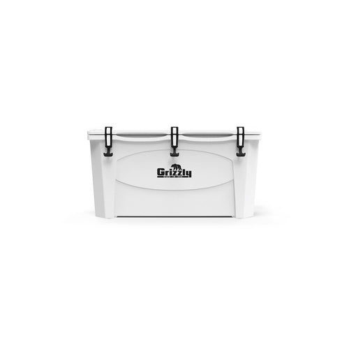 100 Cooler Grizzly | 100 qt Ice Chest Durable Rotomolded Insulated | Made in USA | Warranty for Life | For Beach Boat Camping Fishing Hunting | G100 | White