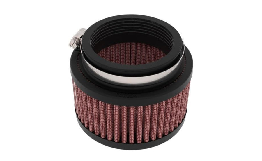 High-Flow K&N Original Lifetime Universal Clamp-On Air Filter: Performance, Premium, Washable: Flange Diameter: 2.25 In, Filter Height: 2 In, Flange Length: 0.625 In, Type: Round Straight, RU-1900