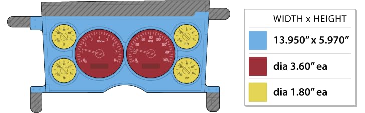 Dakota Digital VHX-86C-S-10-K-W Analog Dash Gauge System with Compatible 1986-93 Chevy/GMC S-10/ S-15 Pickups and 1986-94 S-10/ S-15 Blazers/Jimmy, Black Alloy Style, White Backlighting