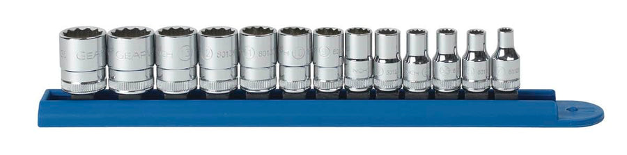 1/4" Drive GEARWRENCH 13 Pc. 12 Pt. Standard Socket Set, Metric - 80306