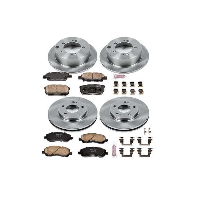 Power Stop Autospecialty KOE1682 Front and Rear Replacement Brake Kit-OE Brake Rotors & Ceramic Brake Pads For Mitsubishi Lancer 2004-2006 [Model Specific]