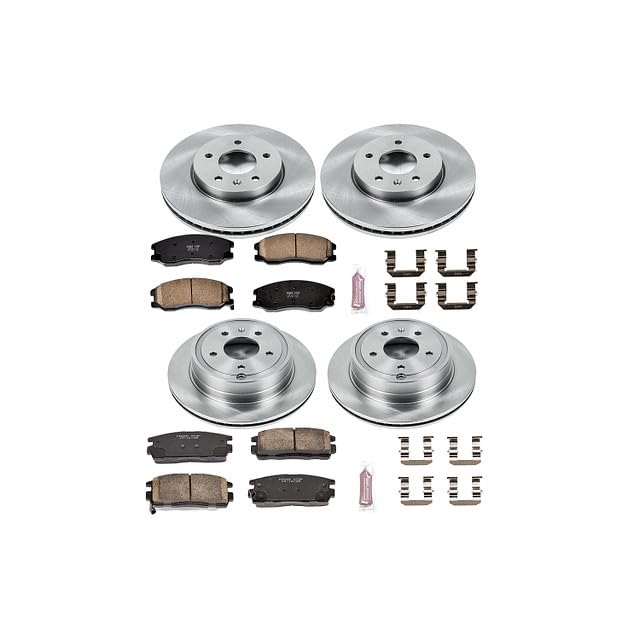POWERSTOP Front and Rear KOE2091 Autospecialty Brake Kit Replacement OE Brake Rotors and Ceramic Brake Pads For 2012-2015 Captiva Sport | 2007-2009 Equinox Torrent XL-7 | 2008-2010 Saturn Vue