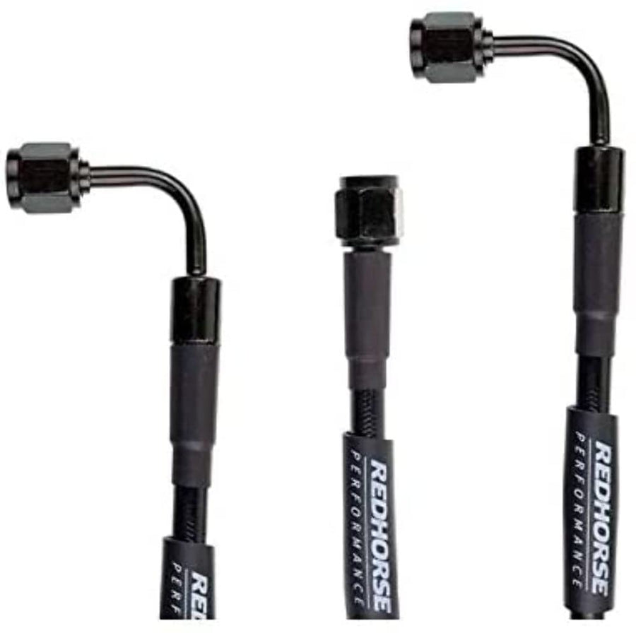 Performance Red Horse 3392-03-27 Straight -3 To 90 Degree -3 27" Pre -Assembled Brake Line -Black