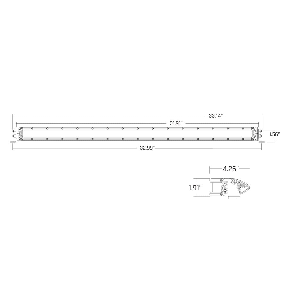 RIGID SR-Series 30" SAE Driving Amber Back Light - 930414 LED Light Street legal