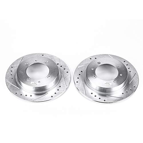 Power Stop Rear EBR645XPR Drilled & Slotted Rotor Pair For Volvo S40 2000-2004, Volvo V40 2000-2004 [Model Specific]