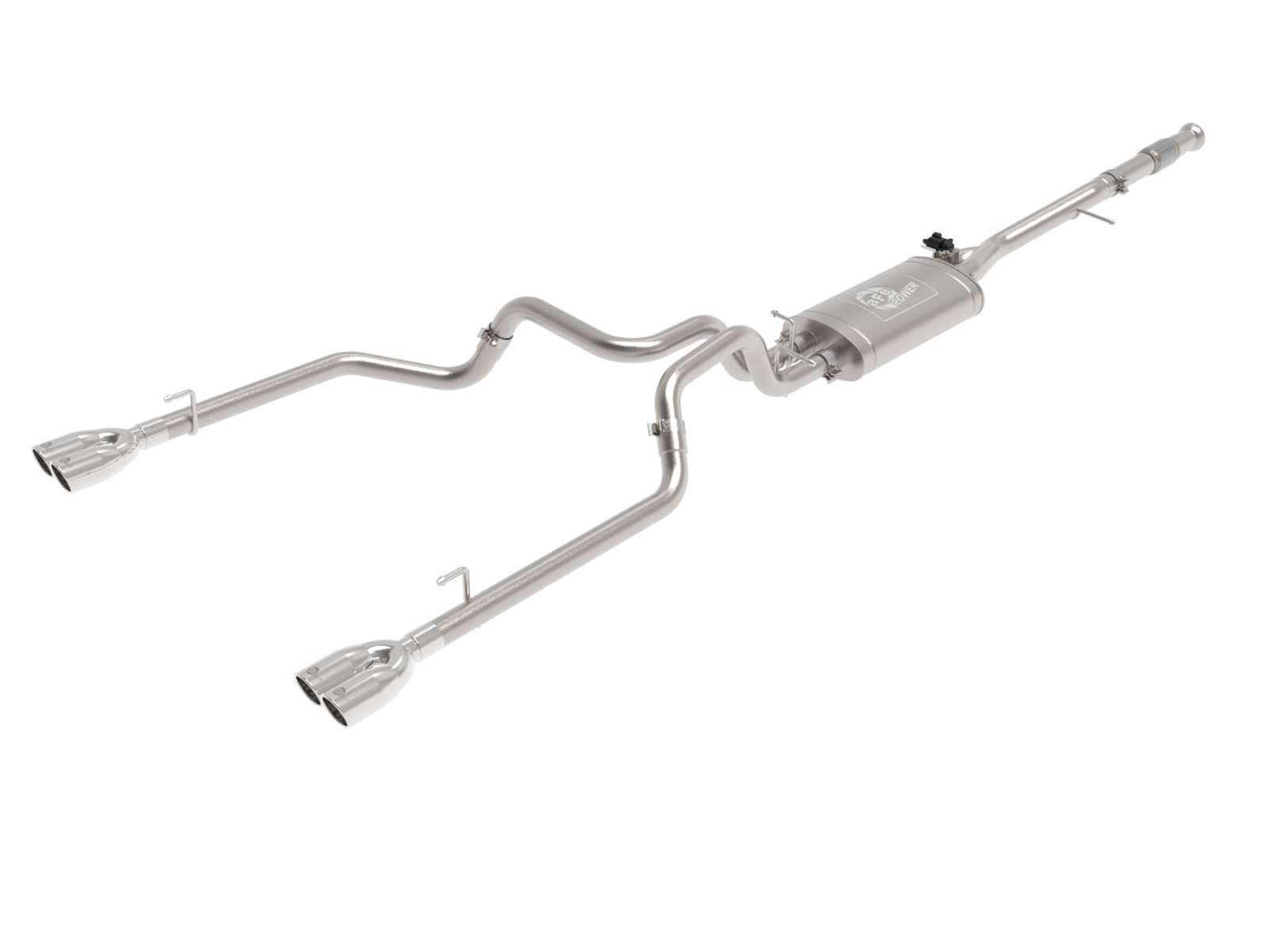 Gemini XV aFe POWER 49-34139-P Cat-Back Exhaust System w/Cut-Out, 3" 304 Stainless Steel, Polished Tips, for 2019-2021 GM Trucks