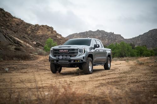 Offroad DV8 Tube Front Bumper for 2022-2025 GMC Sierra 1500 | High-Speed Desert & Rock Crawling Styles | Ultra High-Clearance Design | Prerunner Push Bar w/Light Mounts | Center Light Mount | Steel
