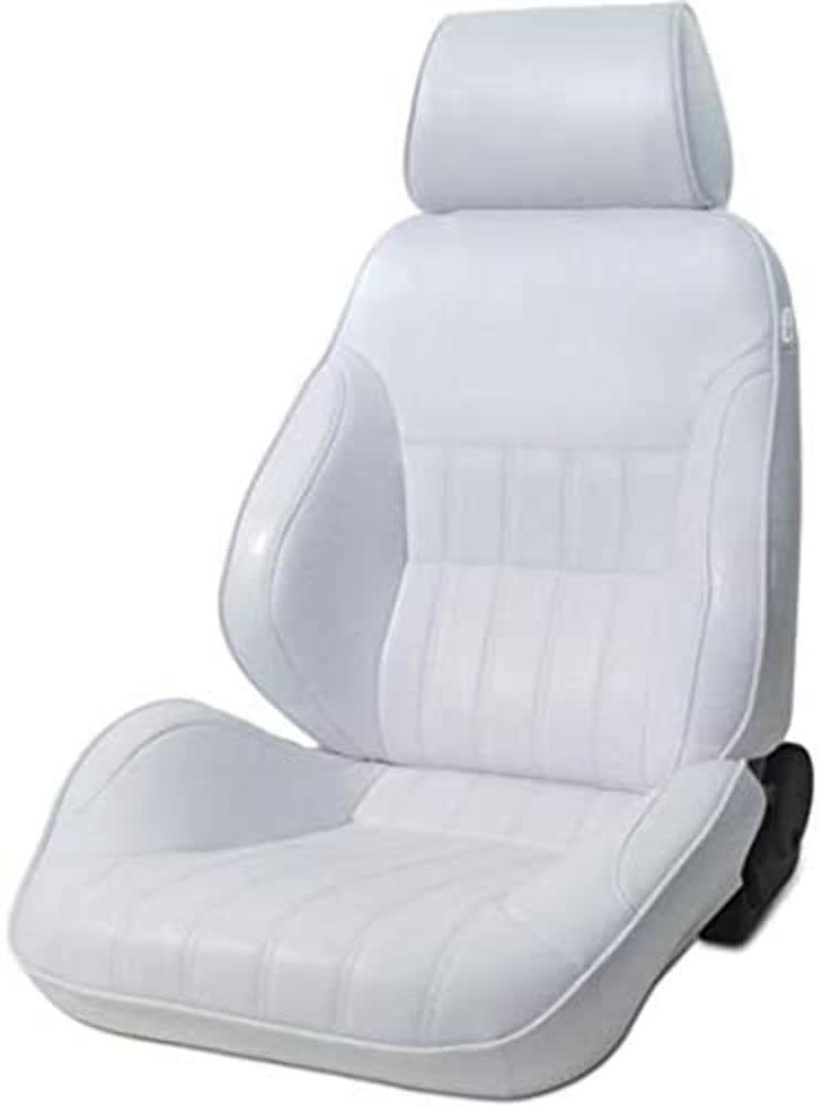 White Vinyl ProCar by Scat 80-1000-53LS Racing Rally Smooth Back Recliner Left Seat