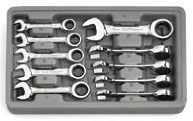 STUBBY GEARWRENCH SET METRIC 10PC