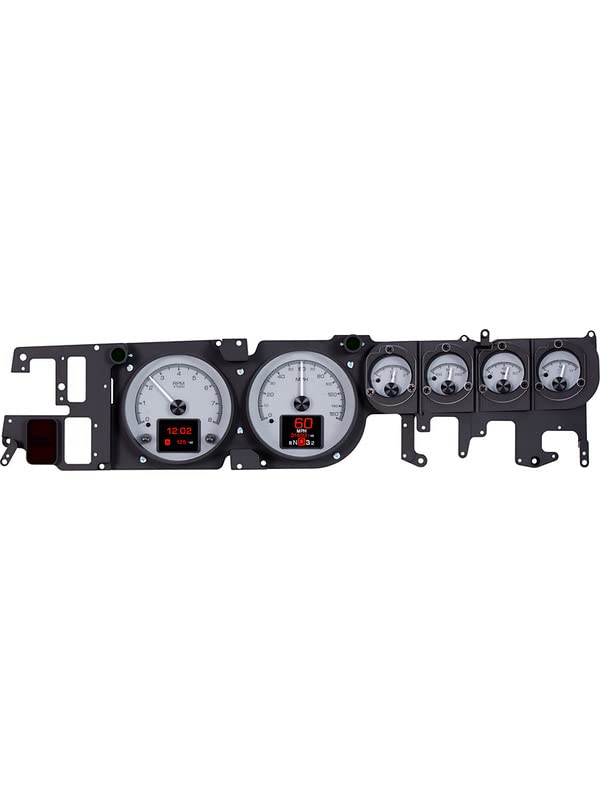 Dakota Digital HDX-68D-CHG-S Analog Gauge System Compatible with 1968-70 Dodge Charger, Super Bee, 1969-70 Coronet R/T, 1970 Plymouth GTX and Road Runner Silver Alloy