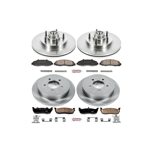 POWERSTOP Autospecialty KOE1864 Front and Rear Replacement Brake Kit-OE Brake Rotors & Ceramic Brake Pads For Ford F-150 1999-2000 [Model Specific]