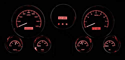 Dakota Digital VHX System, 1967-73 Chevy Truck - Silver Face Red Display