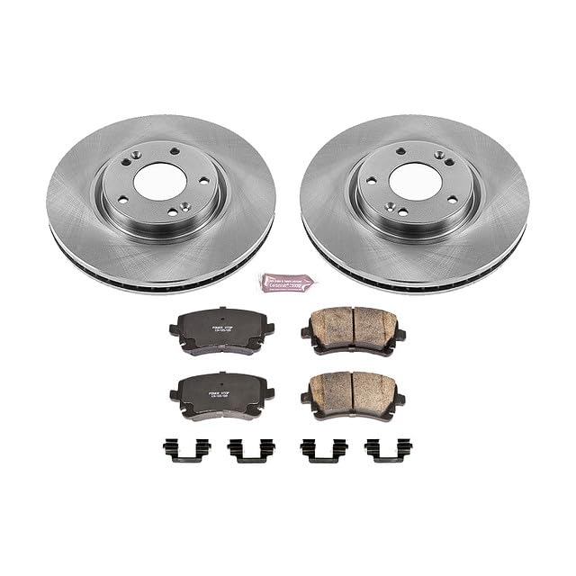 Power Stop Autospecialty KOE4557 Front Replacement Brake Kit-OE Brake Rotors & Ceramic Brake Pads For Hyundai XG350 2003-2005, Kia Amanti 2004-2006 [Model Specific]
