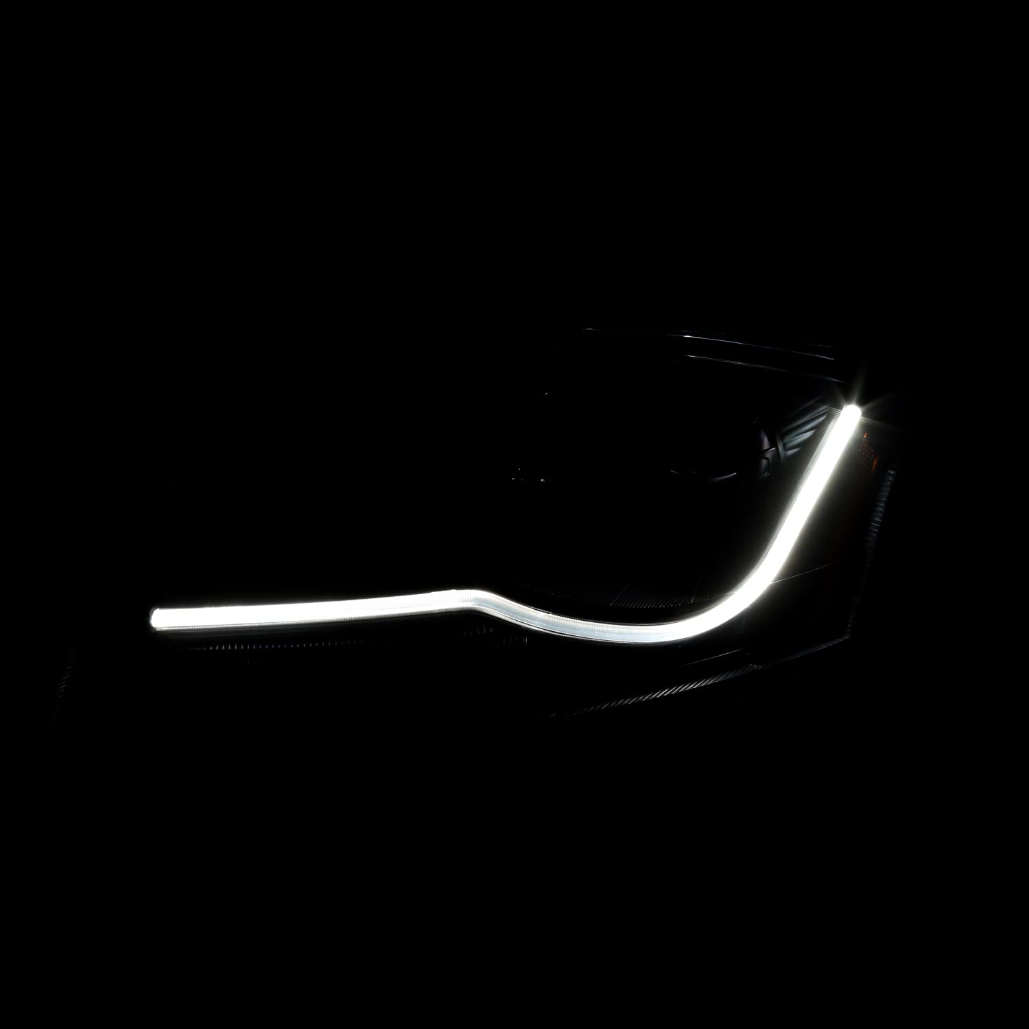 Smoke LED Light Bar Projector Headlights SPEC-D TUNING Compatible with 1999-2006 Audi TT, Left + Right Pair Headlamps Assembly