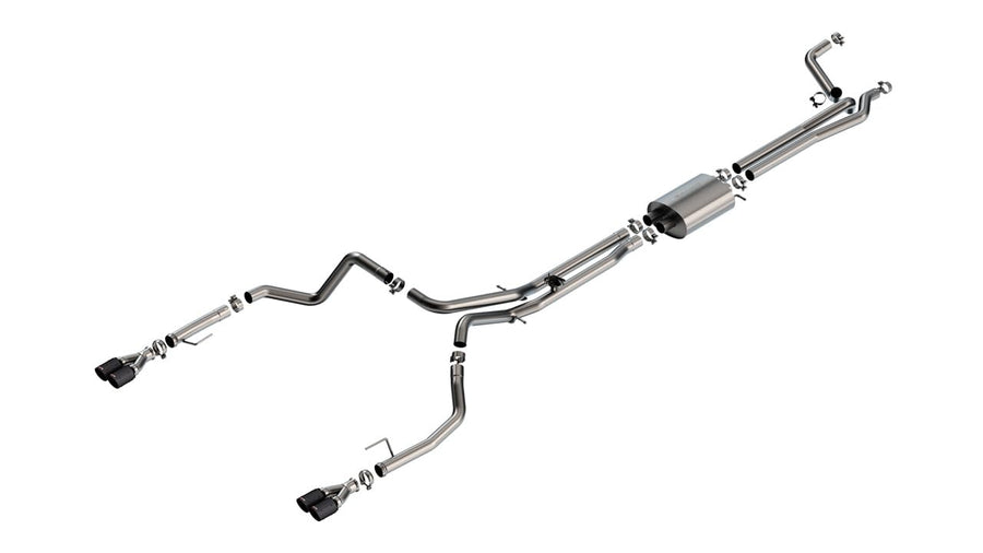 Borla Chevy Silverado 1500 24-25 (6.2L V8) S-Type Cat-Back Exhaust - 3.5in Carbon Fiber Black Anodized Tips