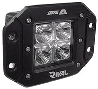 A.R.E. RealTruck Rival Lighting System | 23705-81726 | 4.8" LED Surface Mount Light, Pair (comes with wiring harness/switches),Black Housing/White Light